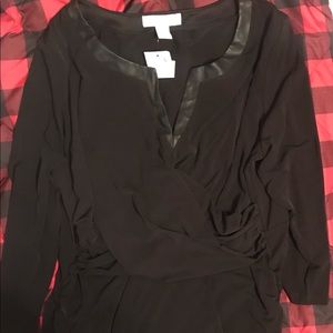 🤰Black rouched long-sleeve dress Maternity L 🤰💗